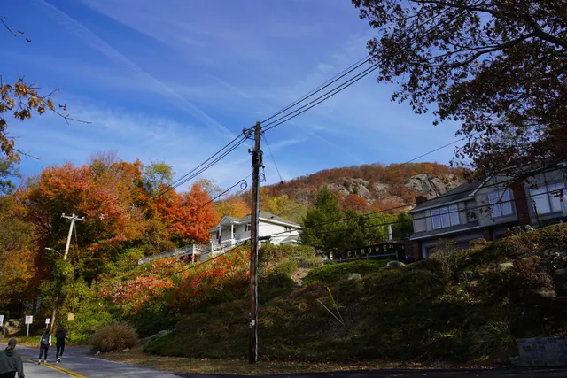 a picture walking along the streets in cold spring, ny
